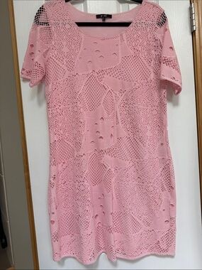Pink Crochet short dress